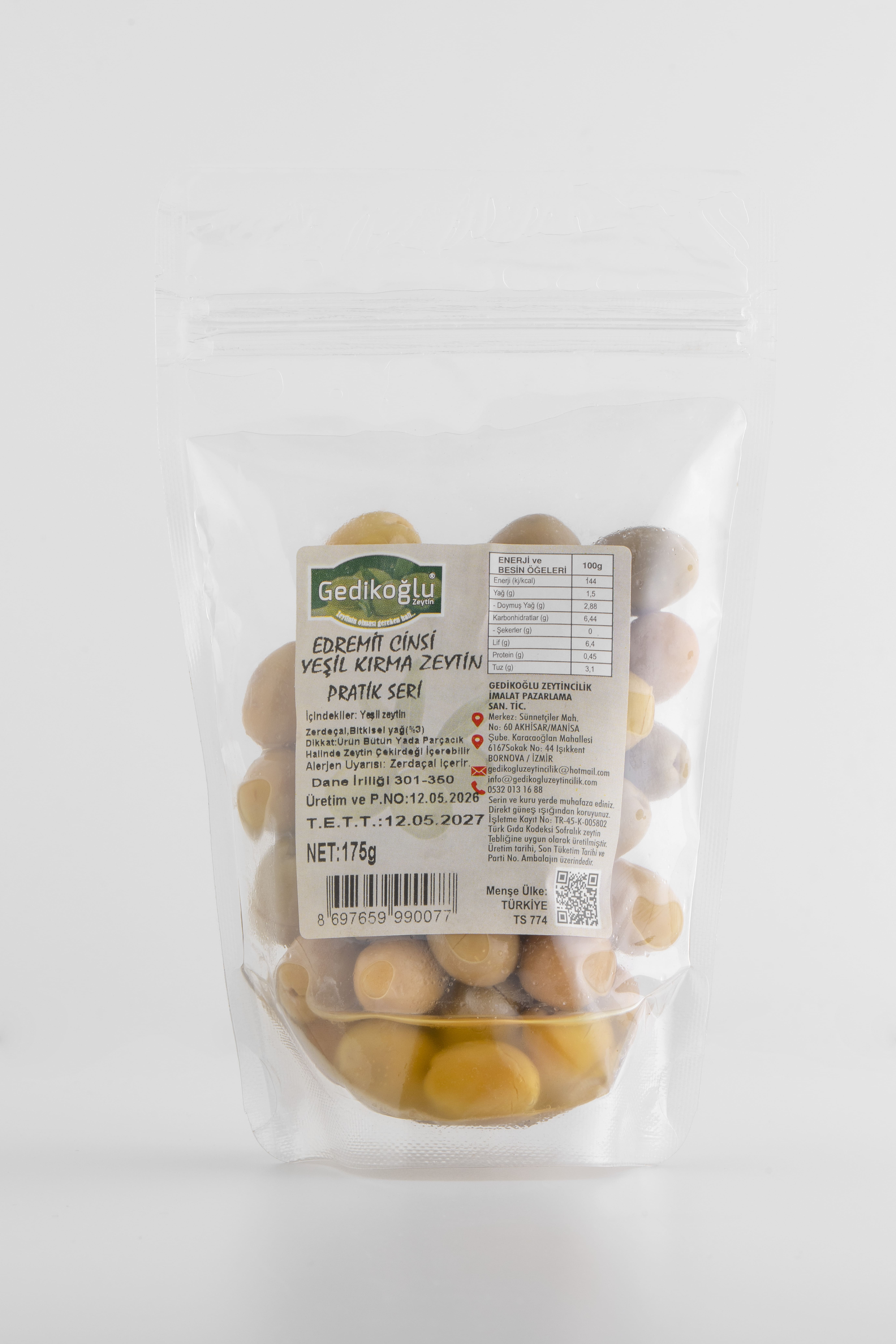 175g Pratik seri Edremit kırma zeytin(301-350)