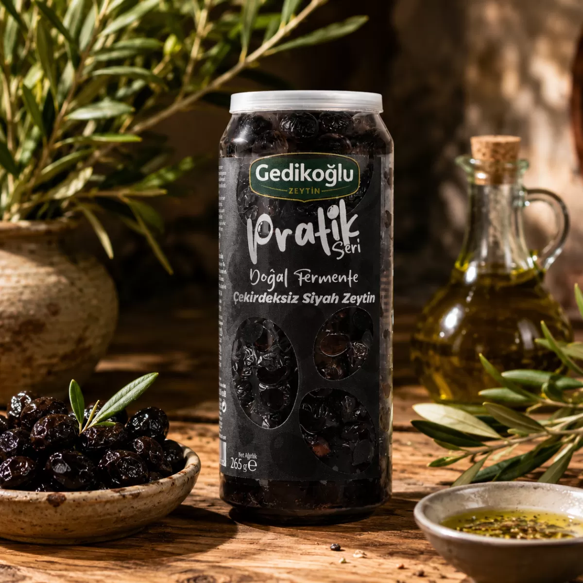 Doğal Fermente Çekirdeksiz Siyah Zeytin