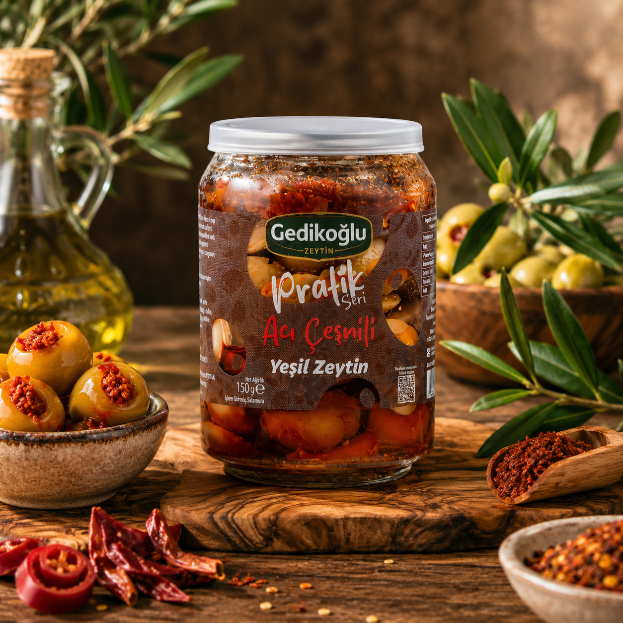 Acı Çeşnili Yeşil Zeytin