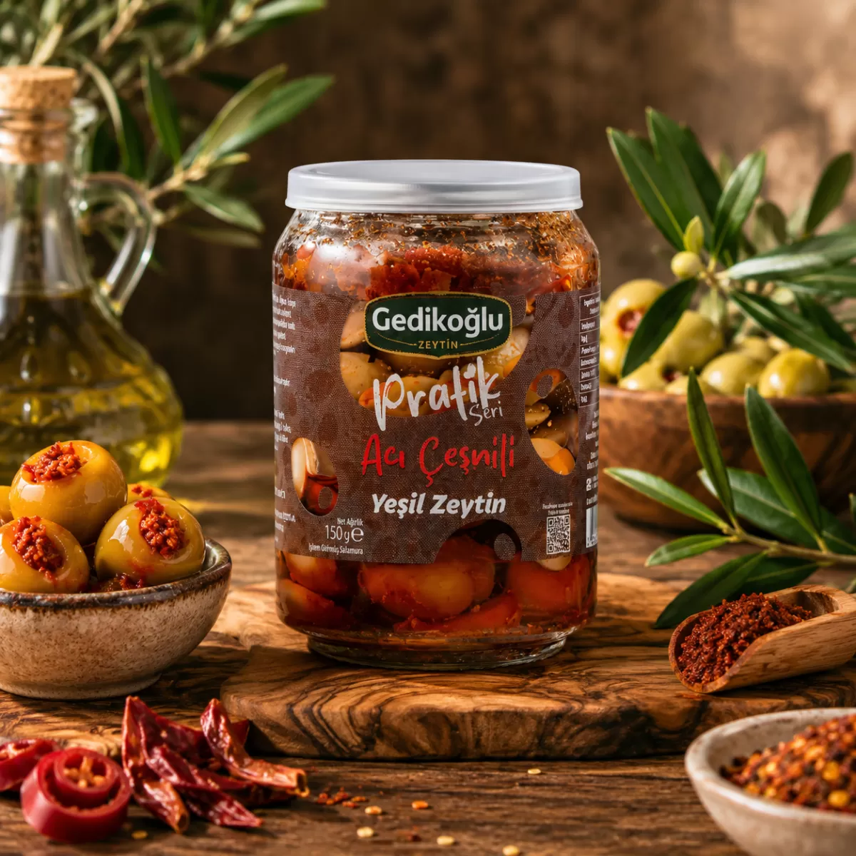 Acı Çeşnili Yeşil Zeytin