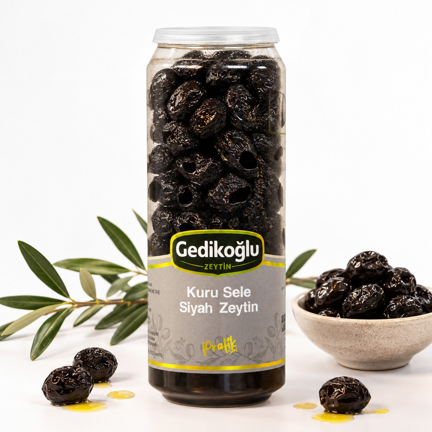 Doğal Fermente Kuru Sele Siyah Zeytin
