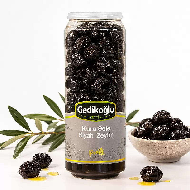 Doğal Fermente Kuru Sele Siyah Zeytin